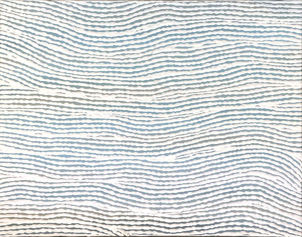 JOANNE CURRIE NALINGU Calm River 2023 Acrylic on canvas 35.5 x 46 cm ...